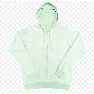 Soft Serve Cloud Cotton Zipper Hooded Jacket in Lime Sherbert. Size S